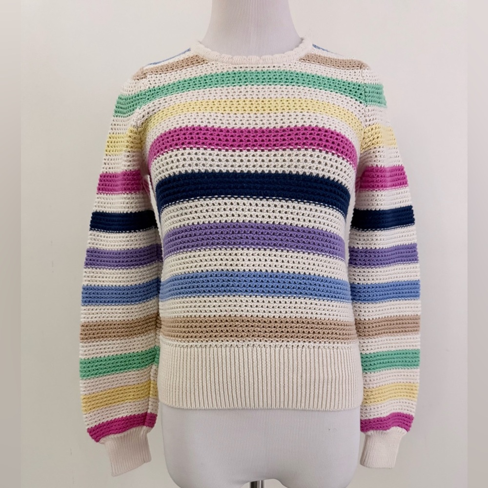 GAP || Multicolor Striped Crotchet Women's Sweater. Sz. XS - Picture 6 of 14
